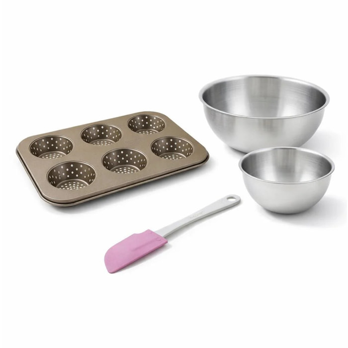 Set de 4 ustensiles de pâtisserie moule à gâteaux bol et spatule pâtisserie Zenker Mojave Gold