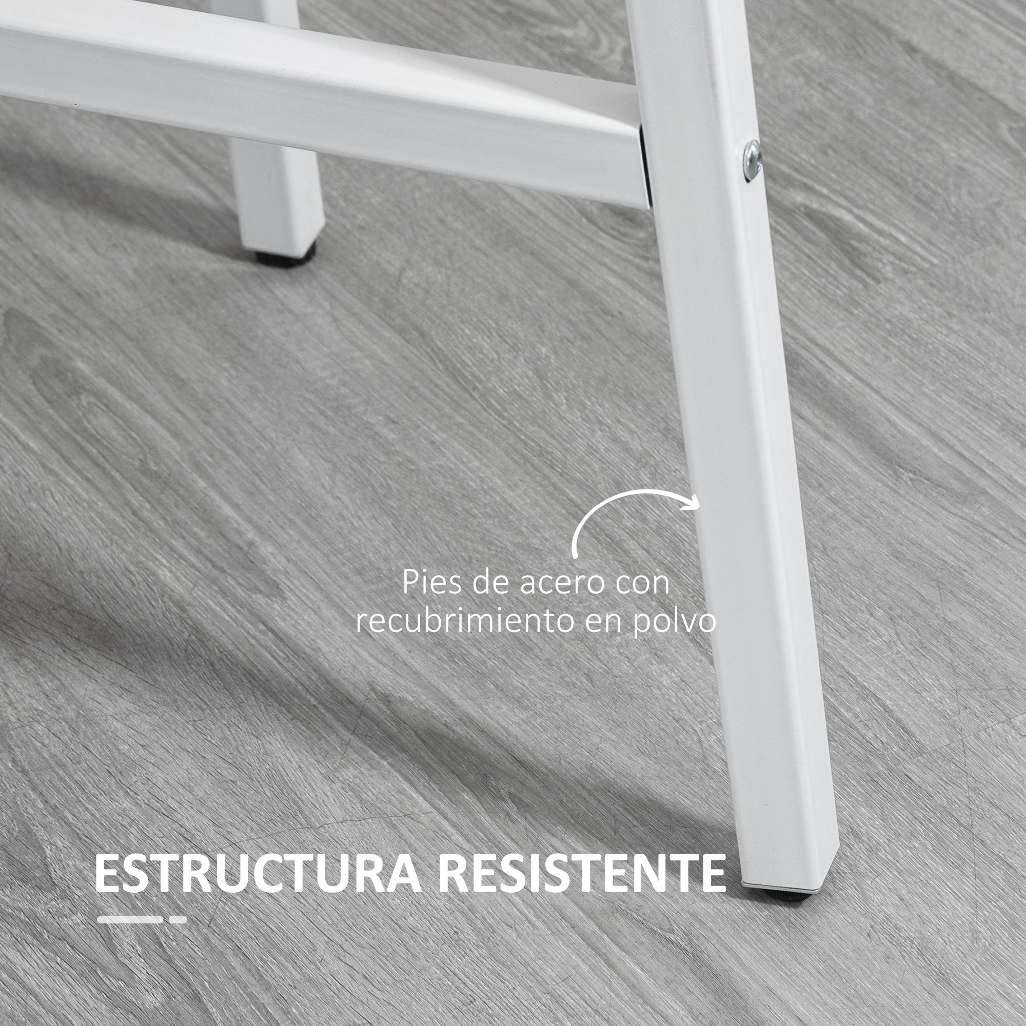 Mesa de Comedor Redonda para 4 Personas Mesa de Cocina Moderna con Patas de Acero para Salón Oficina Ø80x76 cm Natural y Blanco