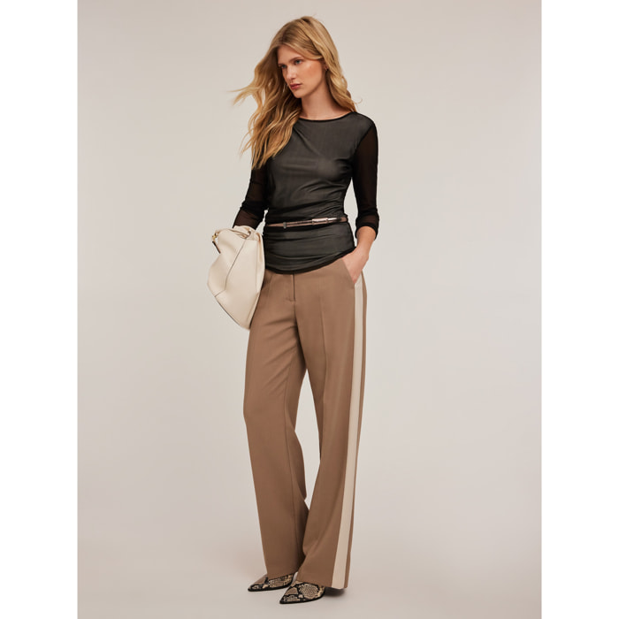 Motivi - T-shirt maniche lunghe in tulle - Nero