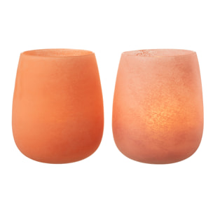 J-Line Vase Frosted Verre Corail