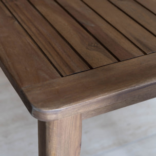 Ensemble table et 8 chaises de jardin en bois d'acacia et coussin vert PALAU
