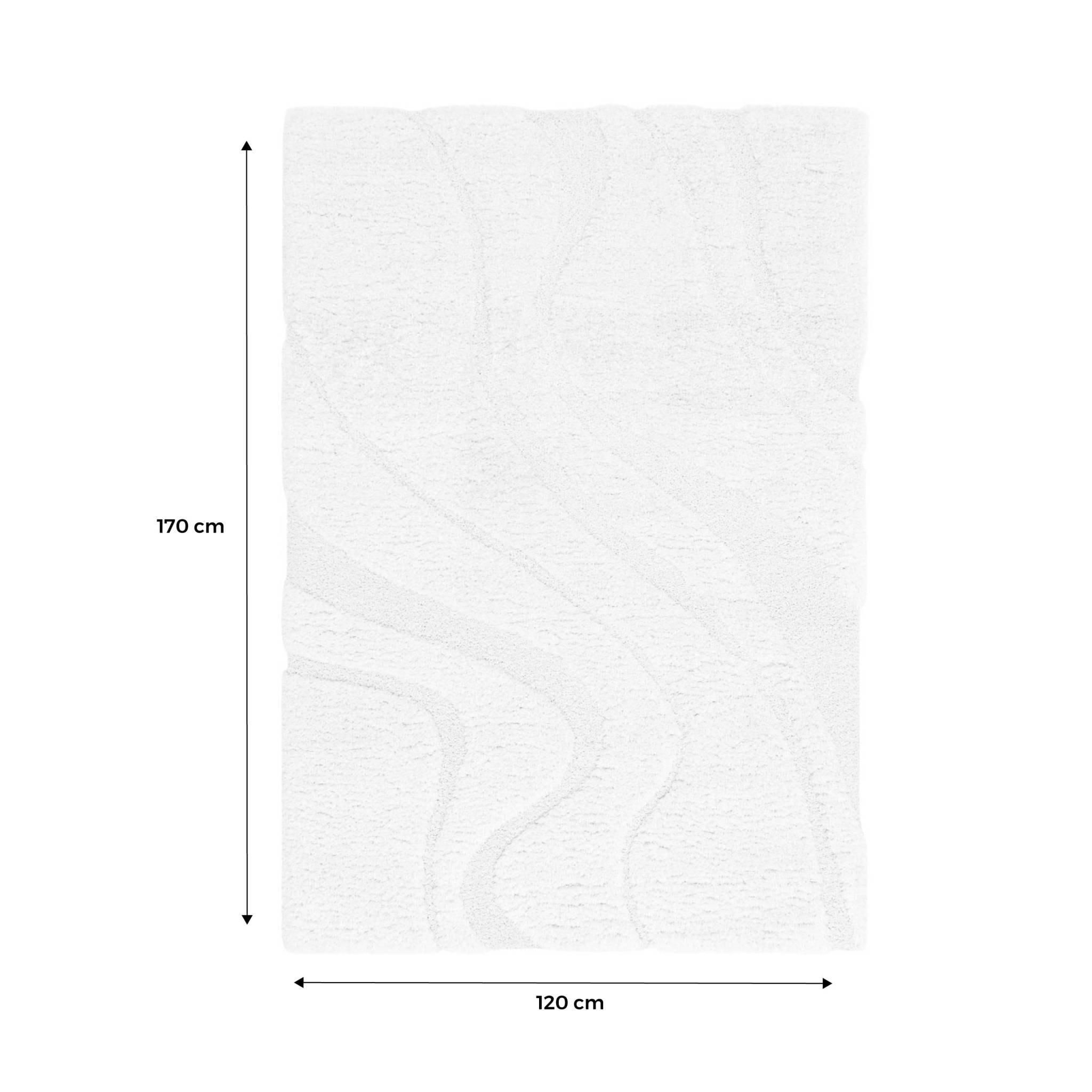 Tapis intérieur shaggy motif avec relief crème AMY