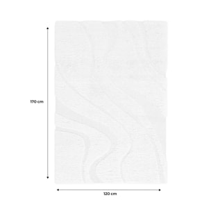 Tapis intérieur shaggy motif avec relief crème AMY