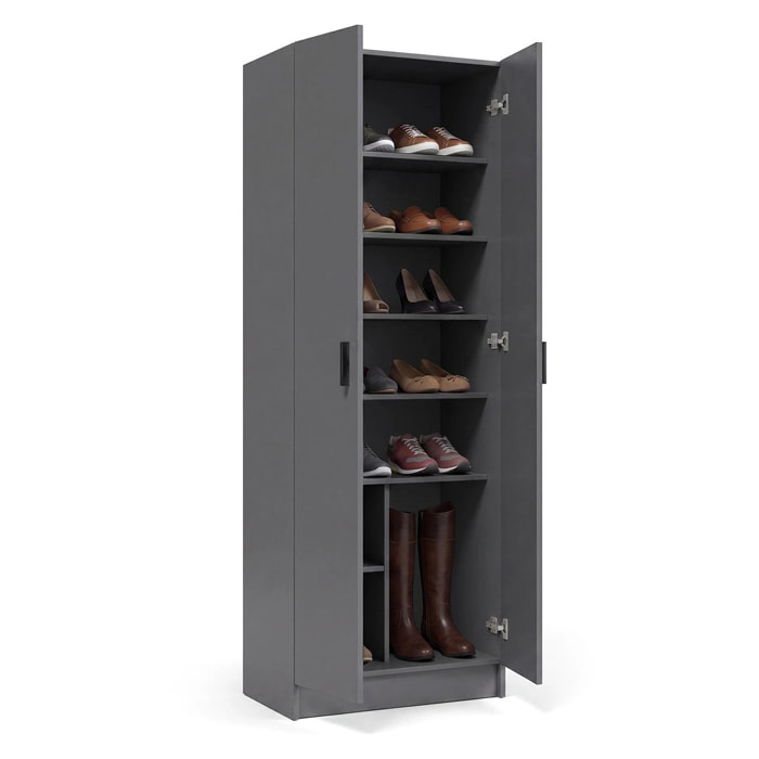 Armario de 2 puertas en gris grafito 60x180 cm Multi Useful Gris Grafito