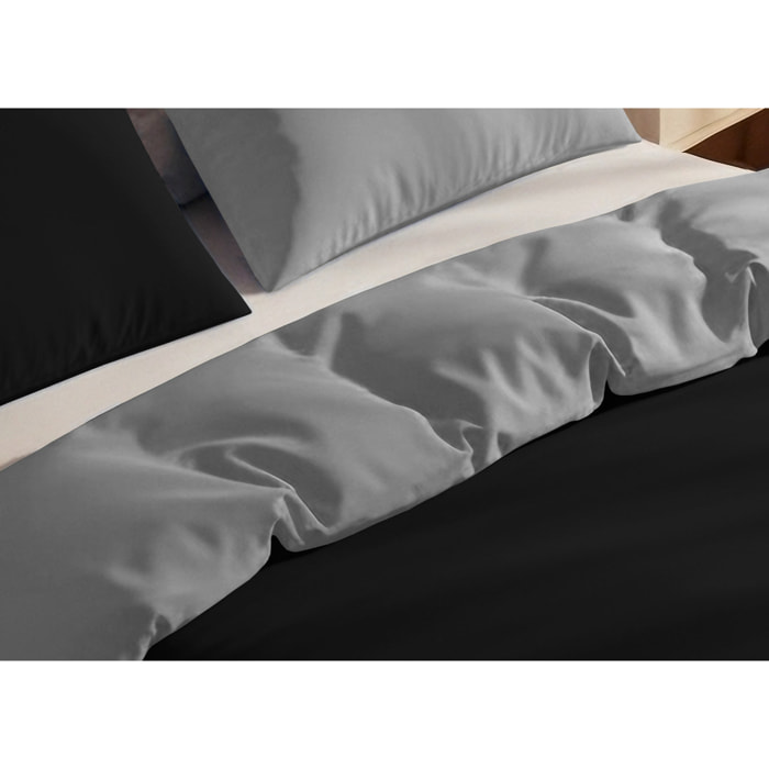 Copripiumino Bicolor Double Face Matrimoniale 100% Cotone Made in Italy