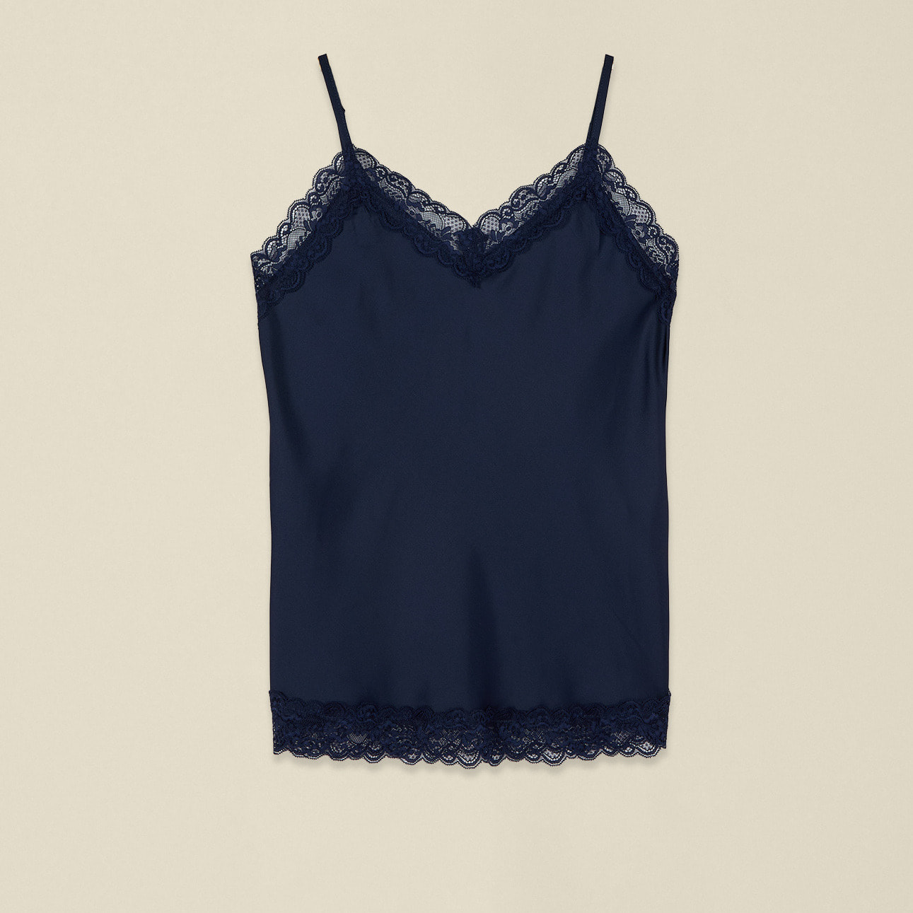 Oltre - Top de lencería en satén y encaje - Azul