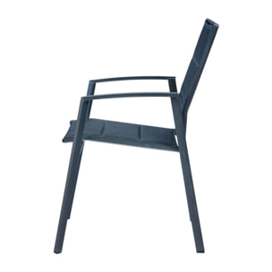 Ensemble table et chaises de jardin  - Chêne doré et Nuit Anthracite - JULINEA