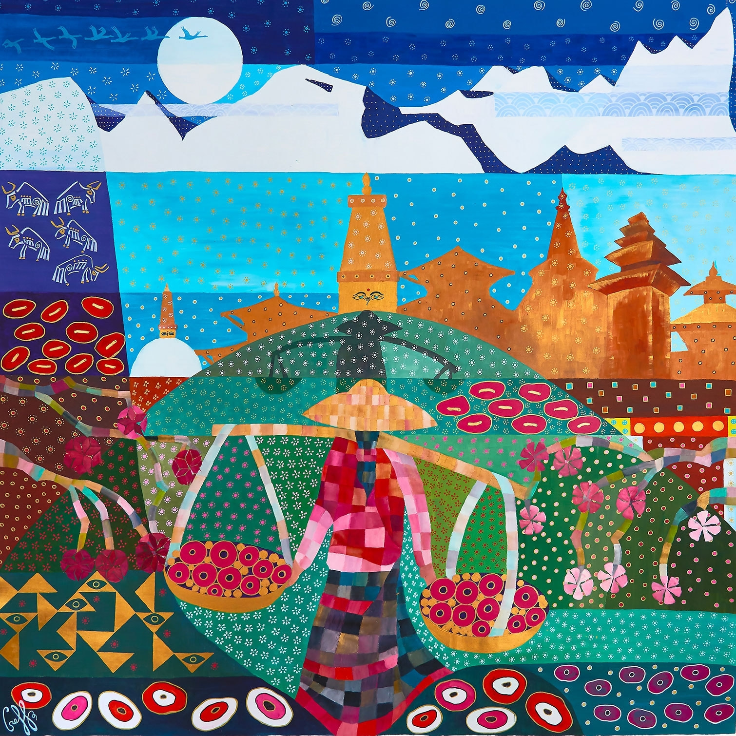 Tableau voyage au népal Toile imprimée