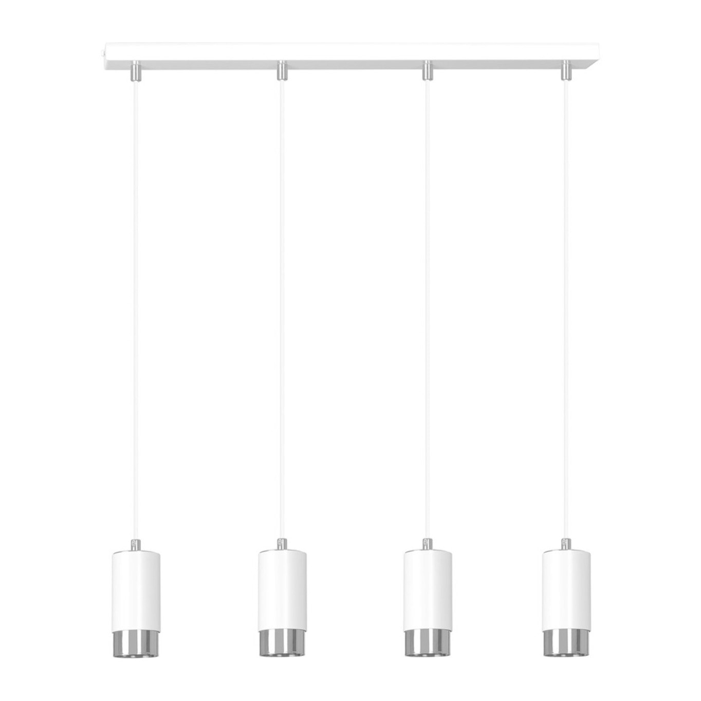 Lampada a sospensione FUMIKO in acciaio bianco e cromo