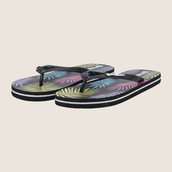 Infradito flip-flop donna con stampa tropicale e logo