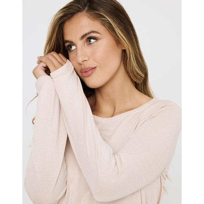 Camiseta Manga Larga Rosa - Amilka