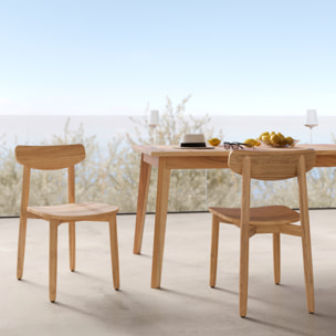 Lot de 2 chaises de jardin en bois de teck recyclé - Lufy