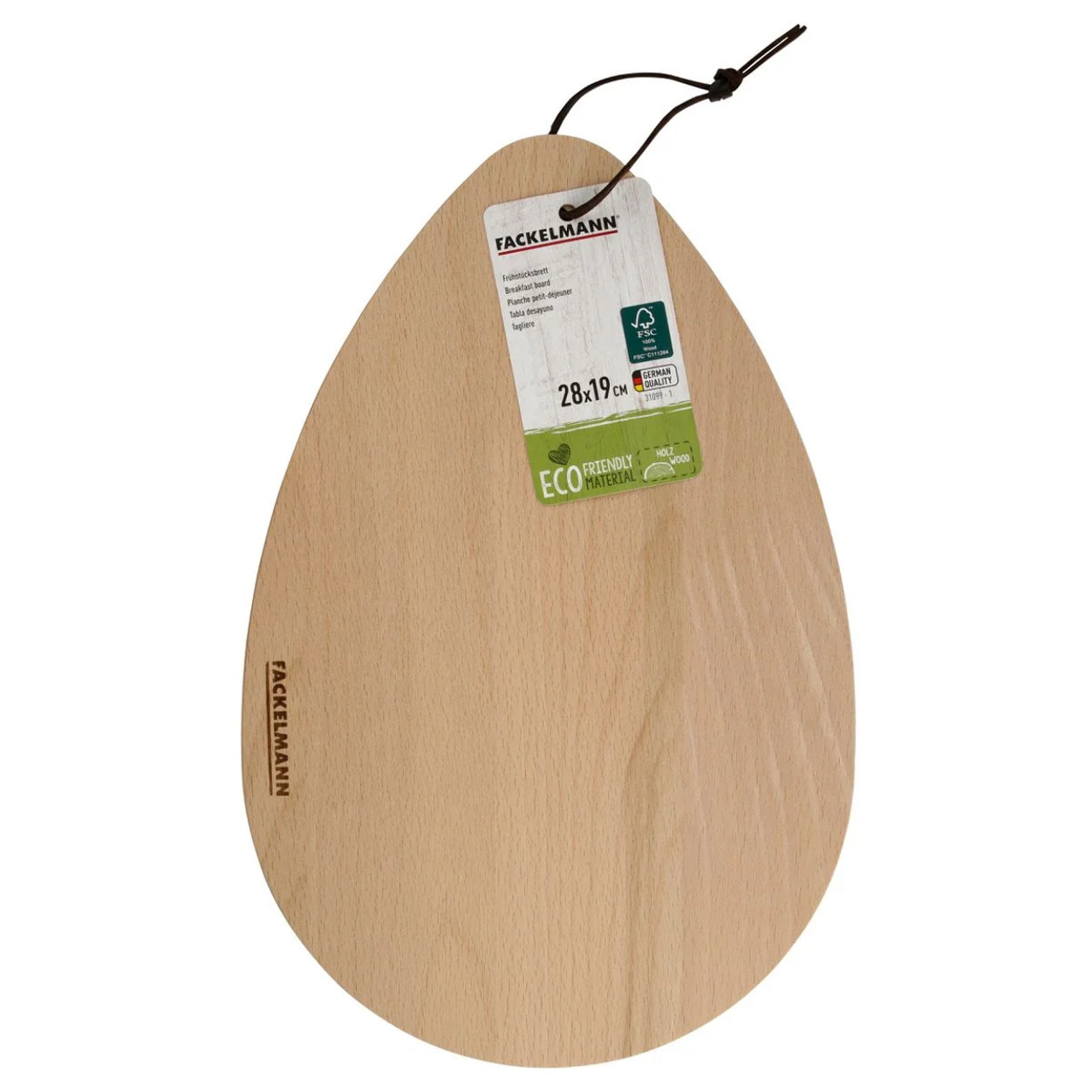 Planche à découper ovale en bois FSC 19 x 28 cm Fackelmann Nature