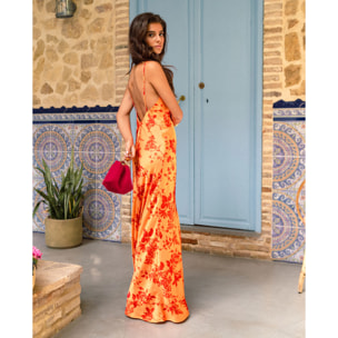 Vestido largo lencero con tirantes