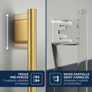 Ensemble de douche 3 jets (Pluie, Jet stimulant, Booster) - Cool Sunrise brossé