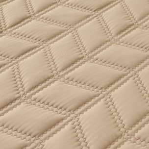 Colcha acolchada con diseño geométrico Ritdi color marron beige Poliéster