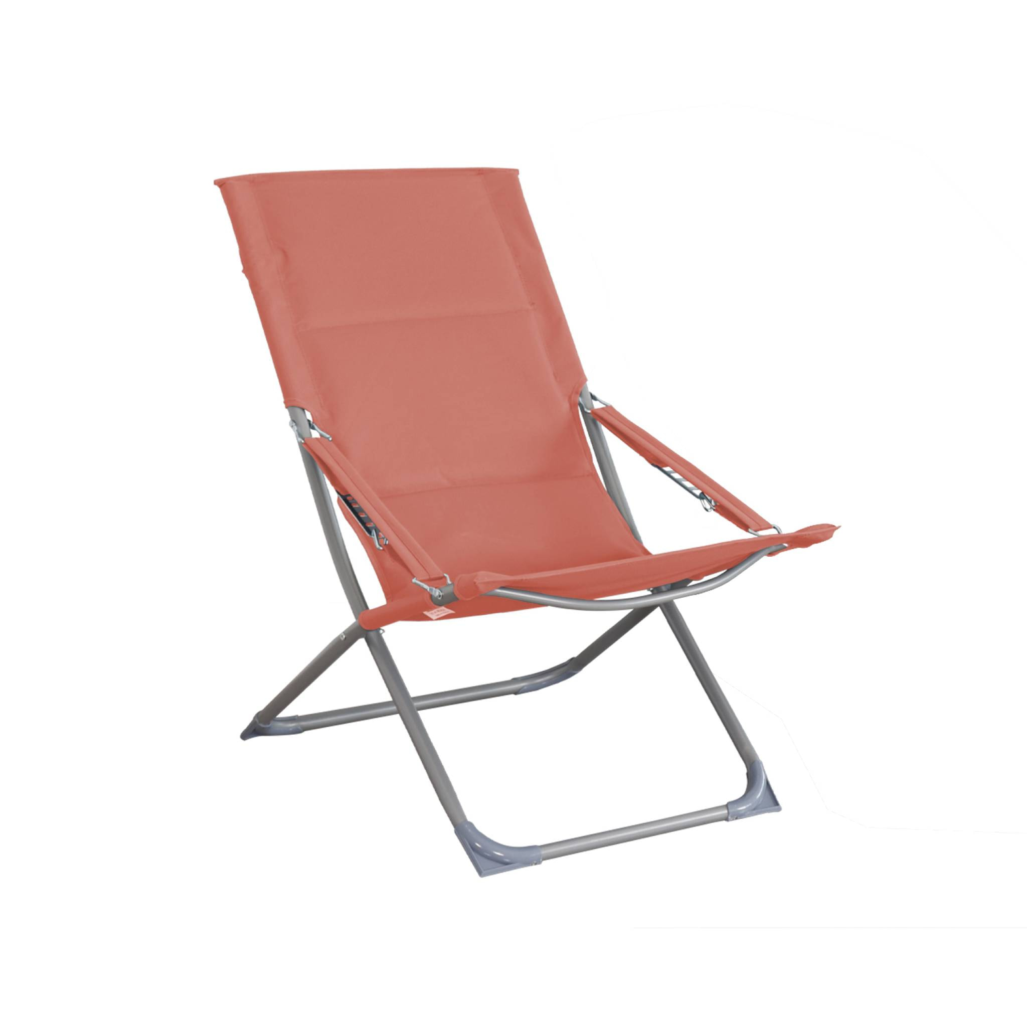 Lot de 2 chaises pliantes terracotta PARMA en acier / polyester 600D. 84 x 62 x 87 cm