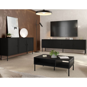 Lavaggi - table basse - 2 niches - 110 cm - Noir