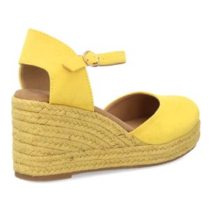 Sandalia de cuña de yute para mujer, comodas y elegantes diseño moderno con el yute en el mismo tono