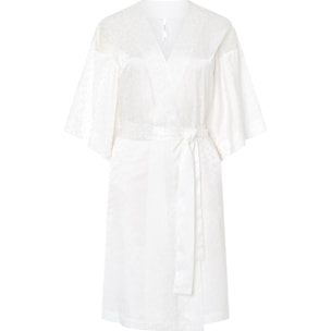 Bata corta mujer jacquard cuadritos elegante