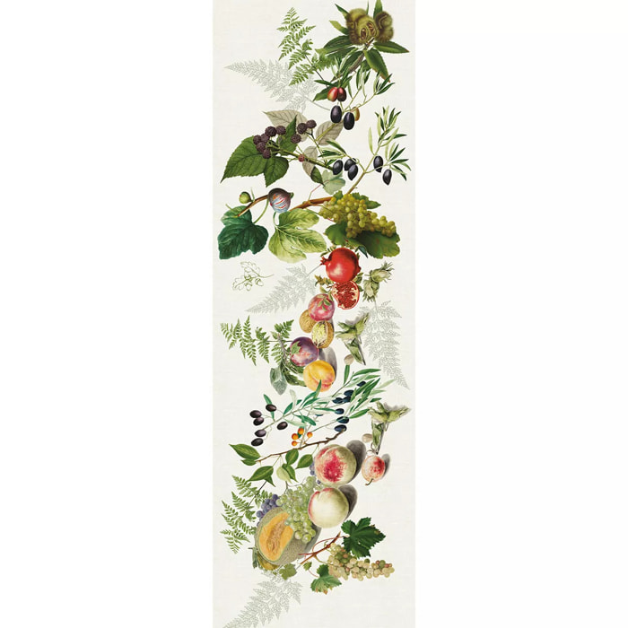 Chemin de table lin & coton lavé 190 g/m² imprimé multicolore Abondance d'automne naturel