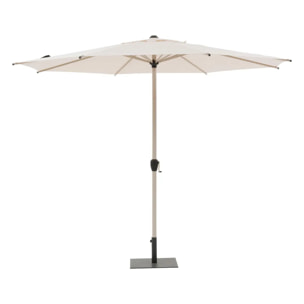 Parasol droit rond inclinable "Loompa" argile & blé 3m en aluminium et polyester