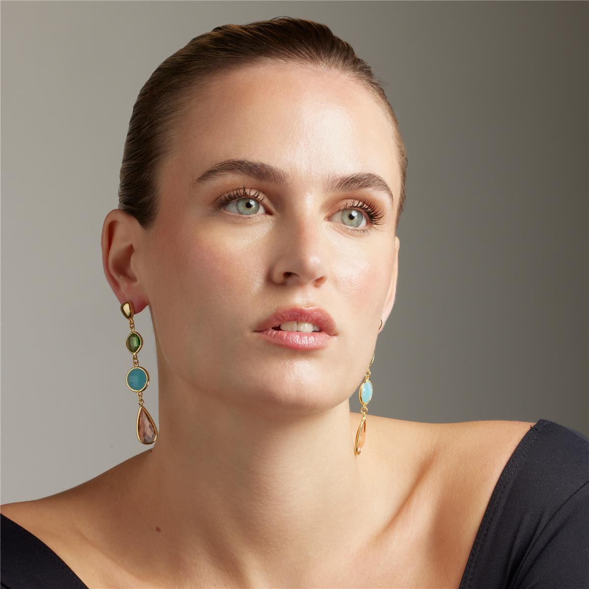 Pendientes Lux by Lux acabadoss en oro amarillo 18k