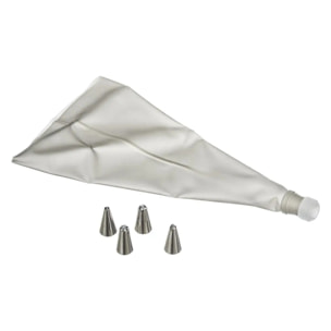 Poche à douilles avec 4 douilles inox