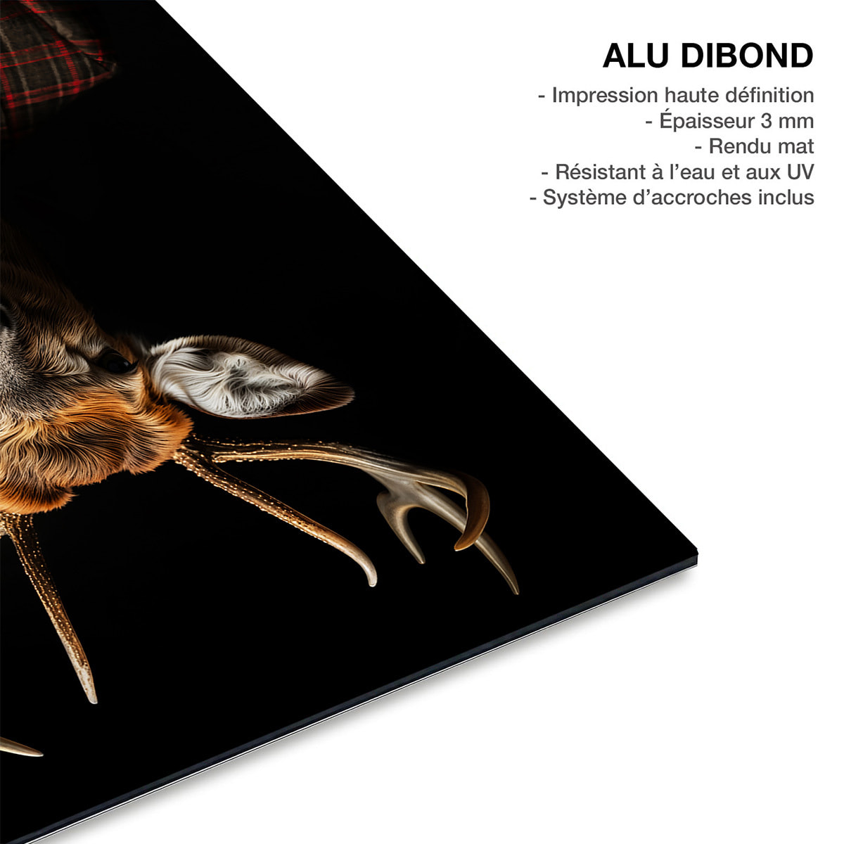 Tableau animaux habillés Cerf wild suits Tableau alu Dibond