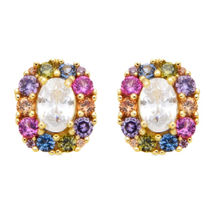 Pendientes Mezay acabado oro amarillo 18k
