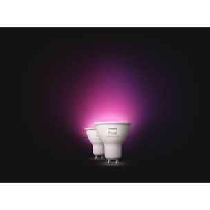 Ampoule connectée PHILIPS HUE W&C GU10 5.7W x2