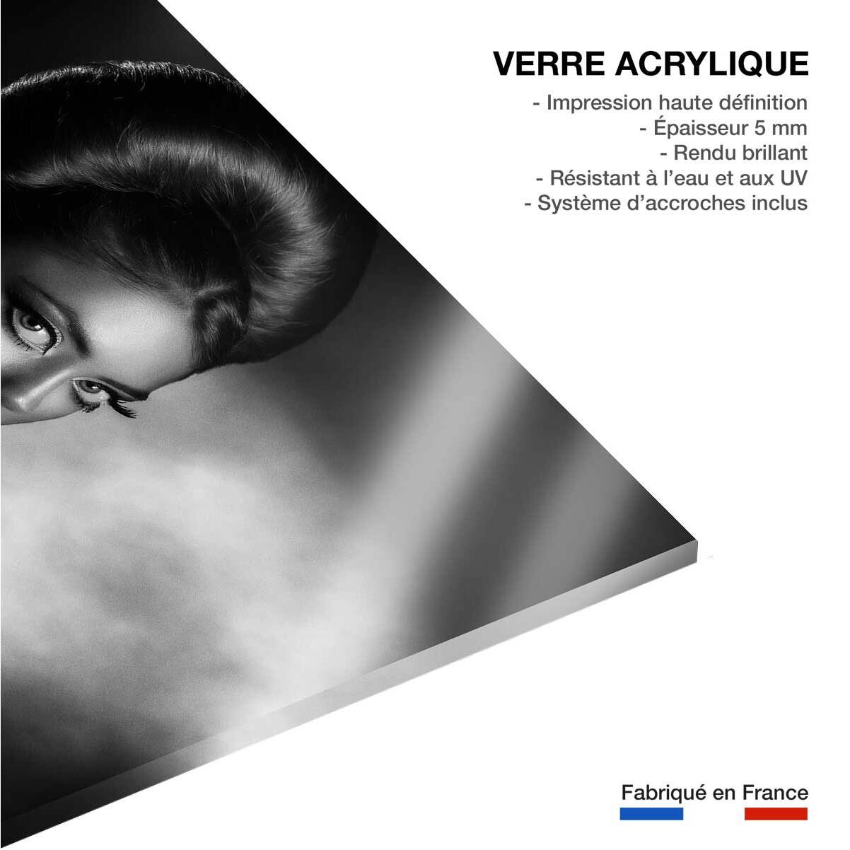 Tableau noir et blanc Lady Tableau plexiglas