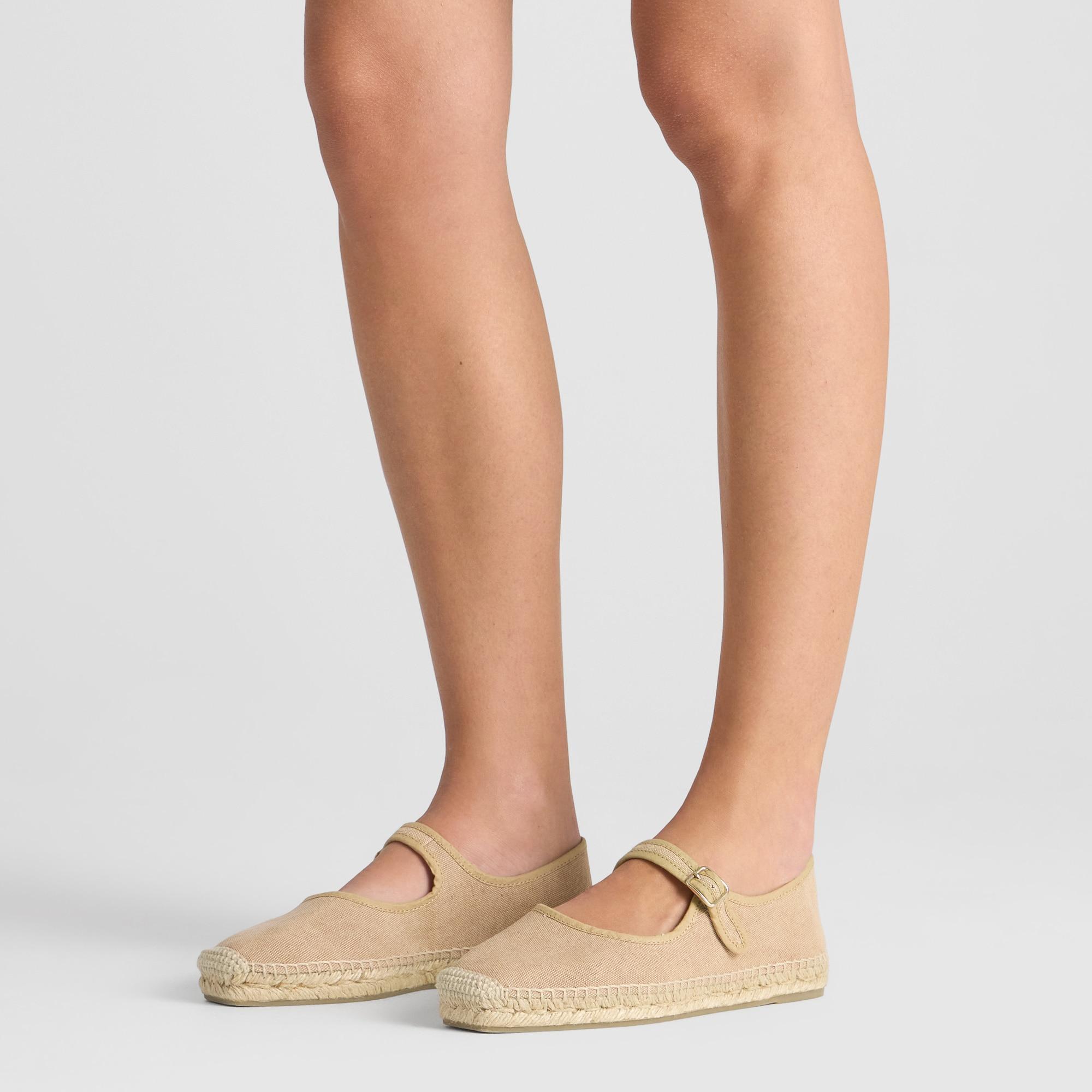 Alpargata plana Padua mary-jane en algodón orgánico con hebilla