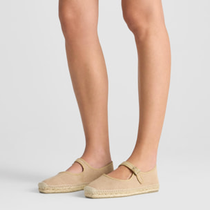 Alpargata plana Padua mary-jane en algodón orgánico con hebilla