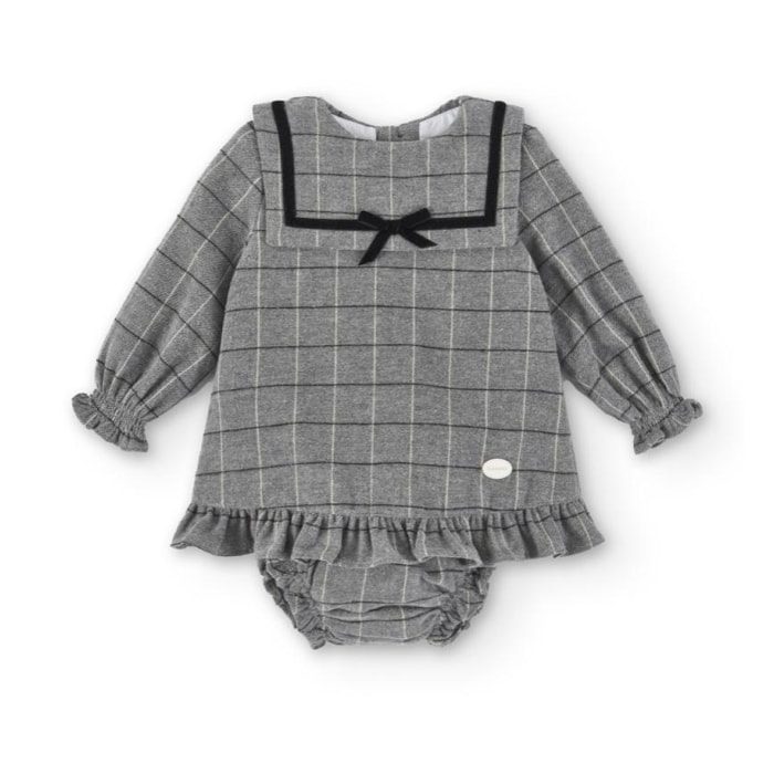 Vestido de bebé gris Coc-47009ch