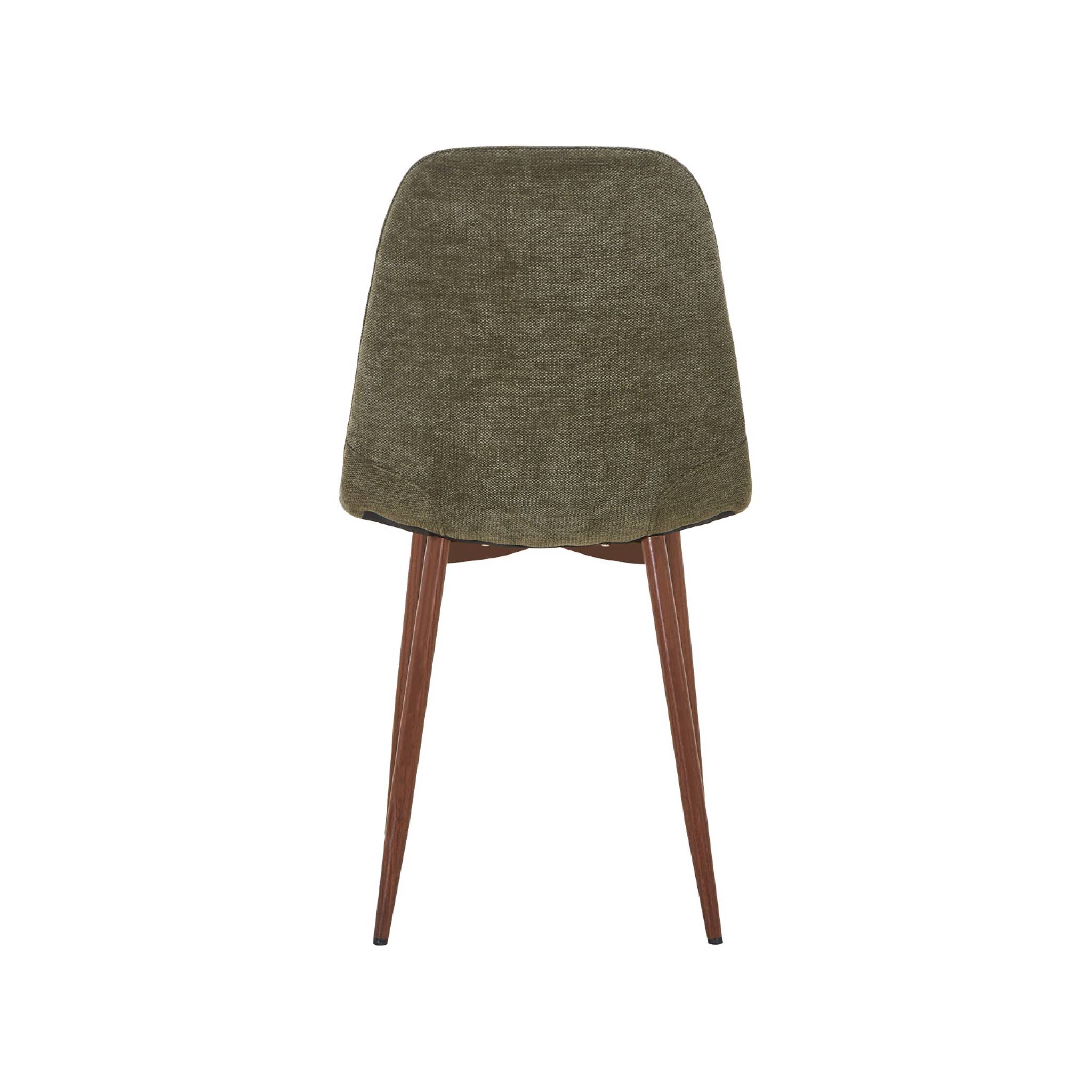 Chaise décor bois teinte noyer et tissu (lot de 4) VERA