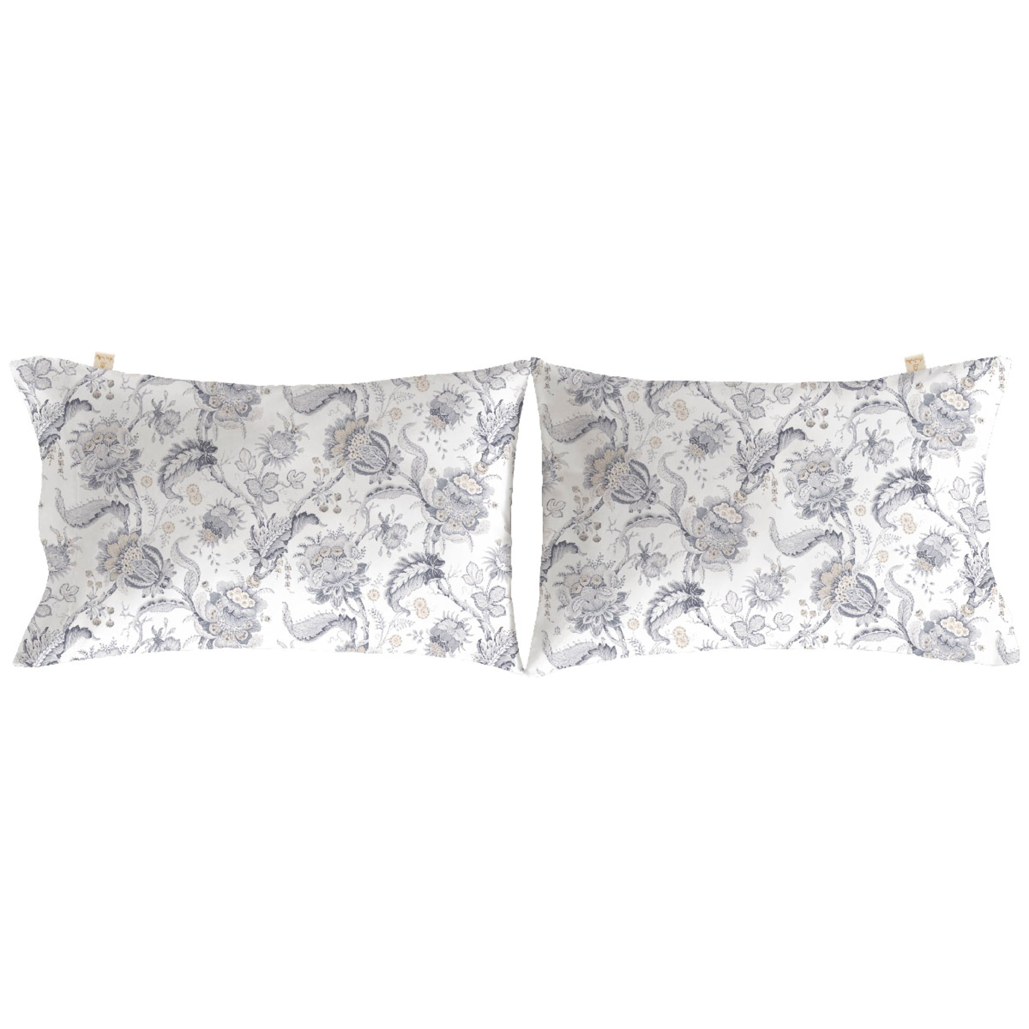 2 Fundas de almohada 50x75 cm gris MALAGA - 100% algodón -