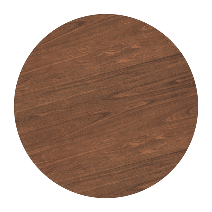 Table ronde 4 personnes en bois foncé D100 cm - Réno