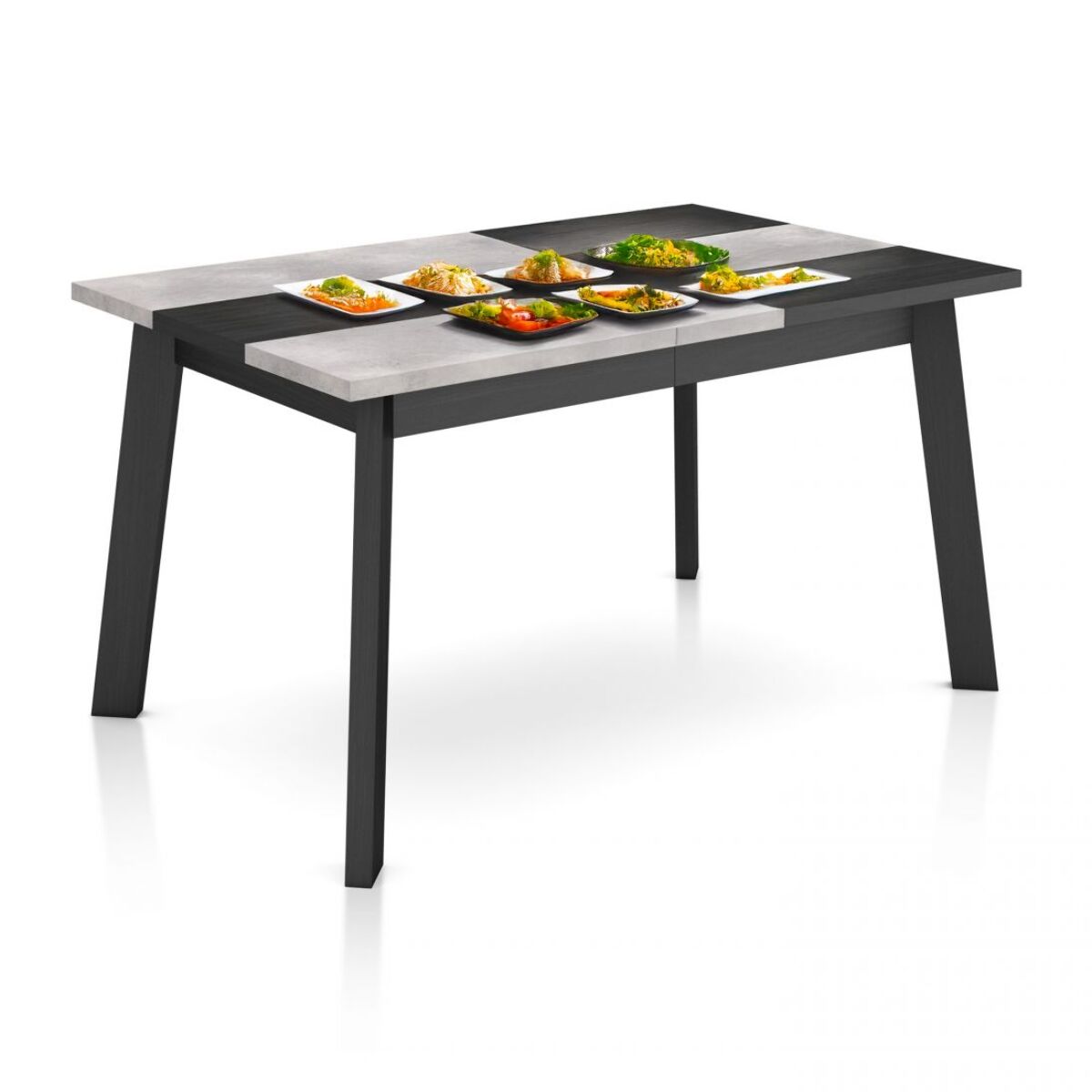 Mesa de comedor Naira 140 Negro Cemento Negro