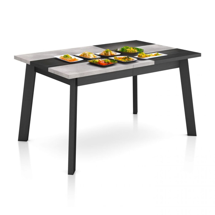 Mesa de comedor Naira 140 Negro Cemento Negro