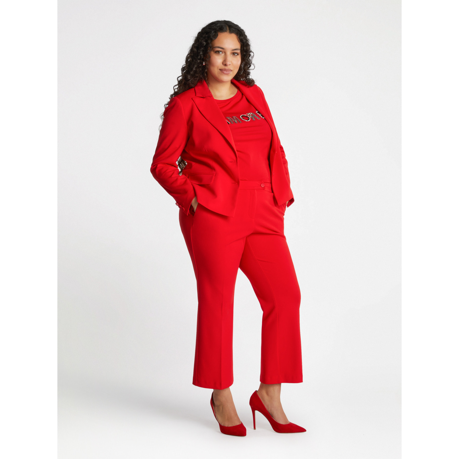 Fiorella Rubino - Pantaloni eleganti kick flare - Rosso