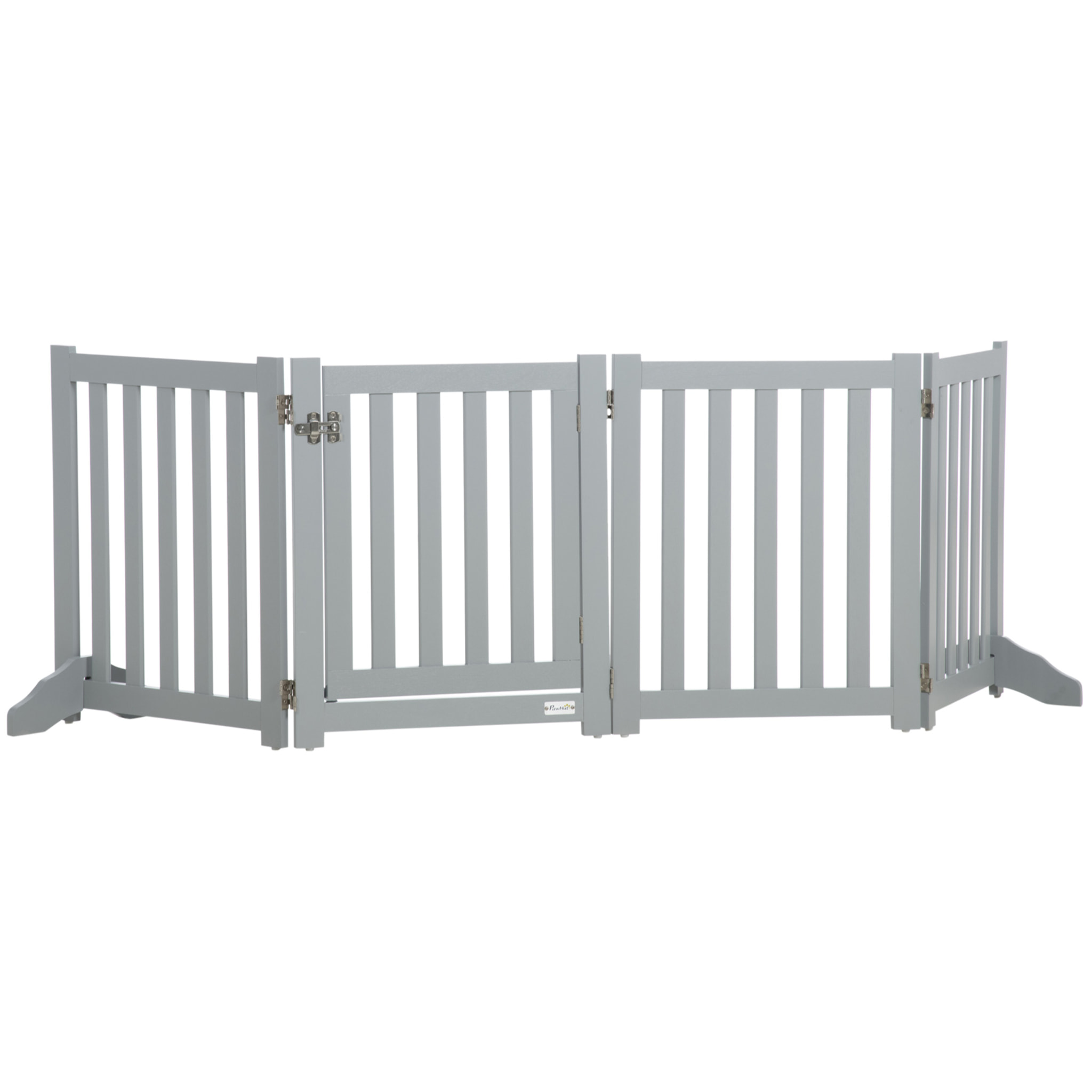 Barrière de sécurité chien pliable modulable autoportante avec porte max. 205 x 60 cm MDF gris