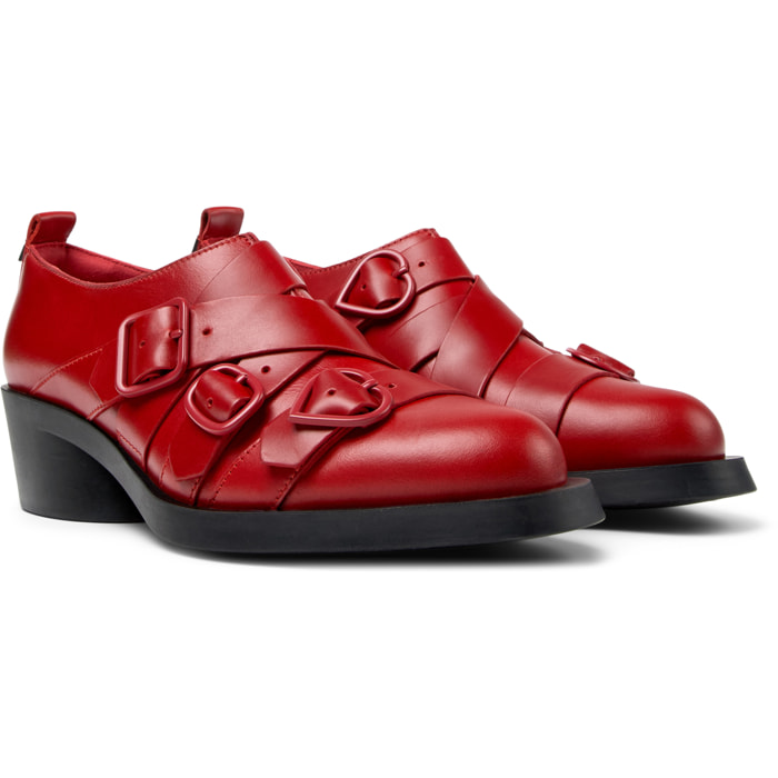 Zapatos de cordones - CAMPER Bonnie Twins - Rojo - Cuero liso