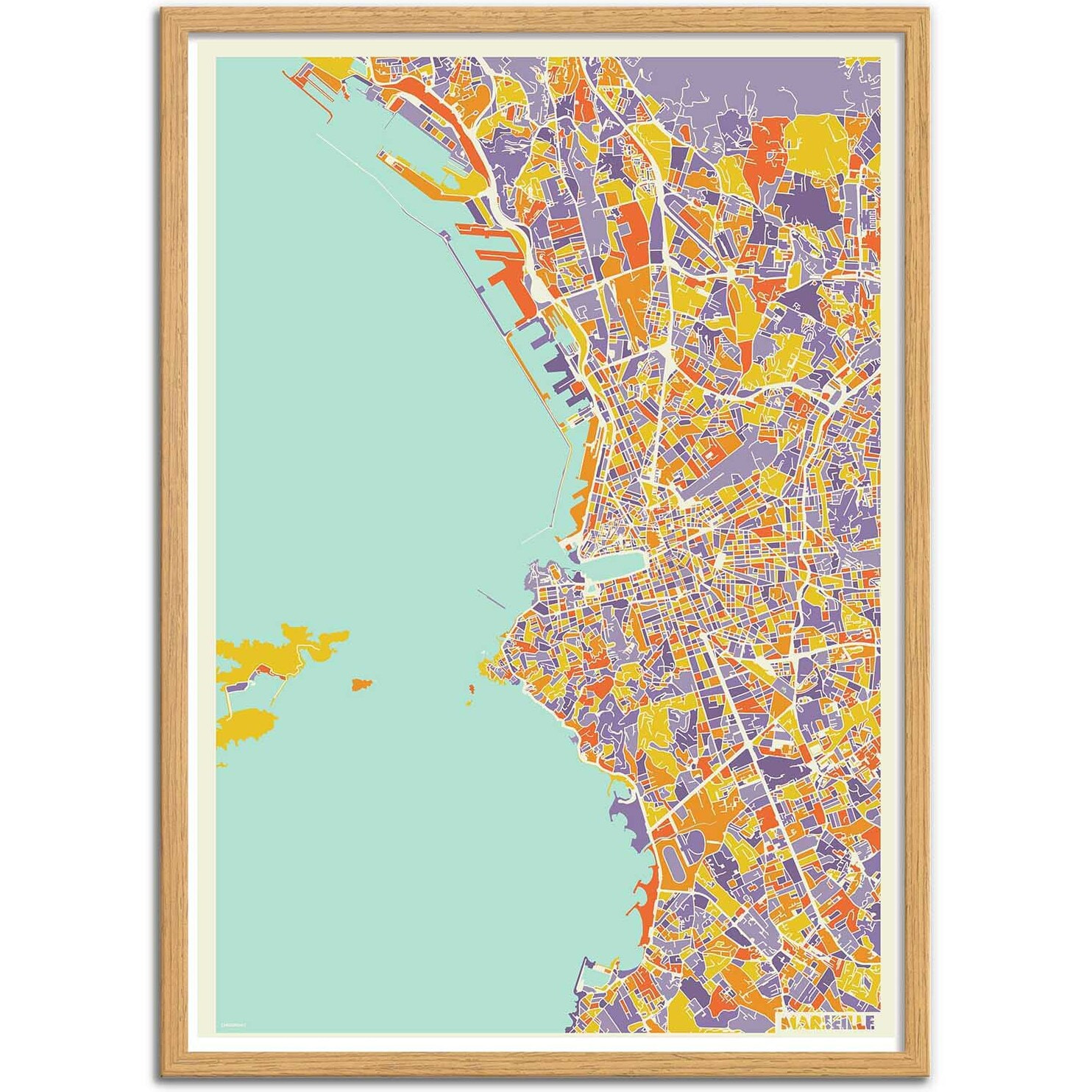 Affiche - Marseille Rainbow map - Muzungu