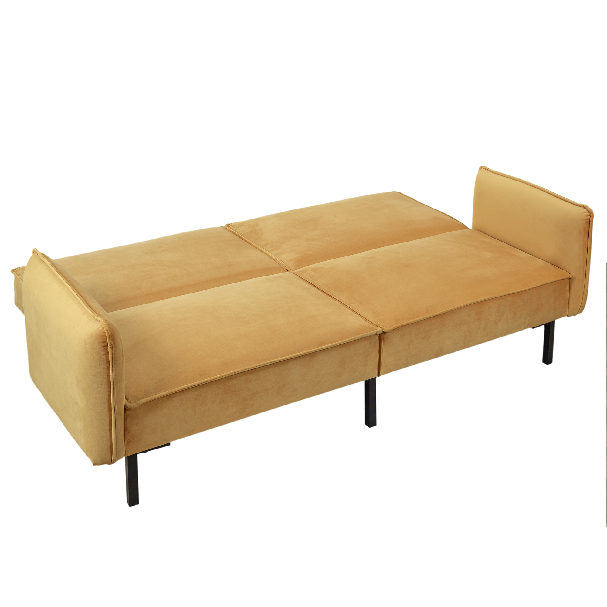 Canape Convertible Velours Ocre