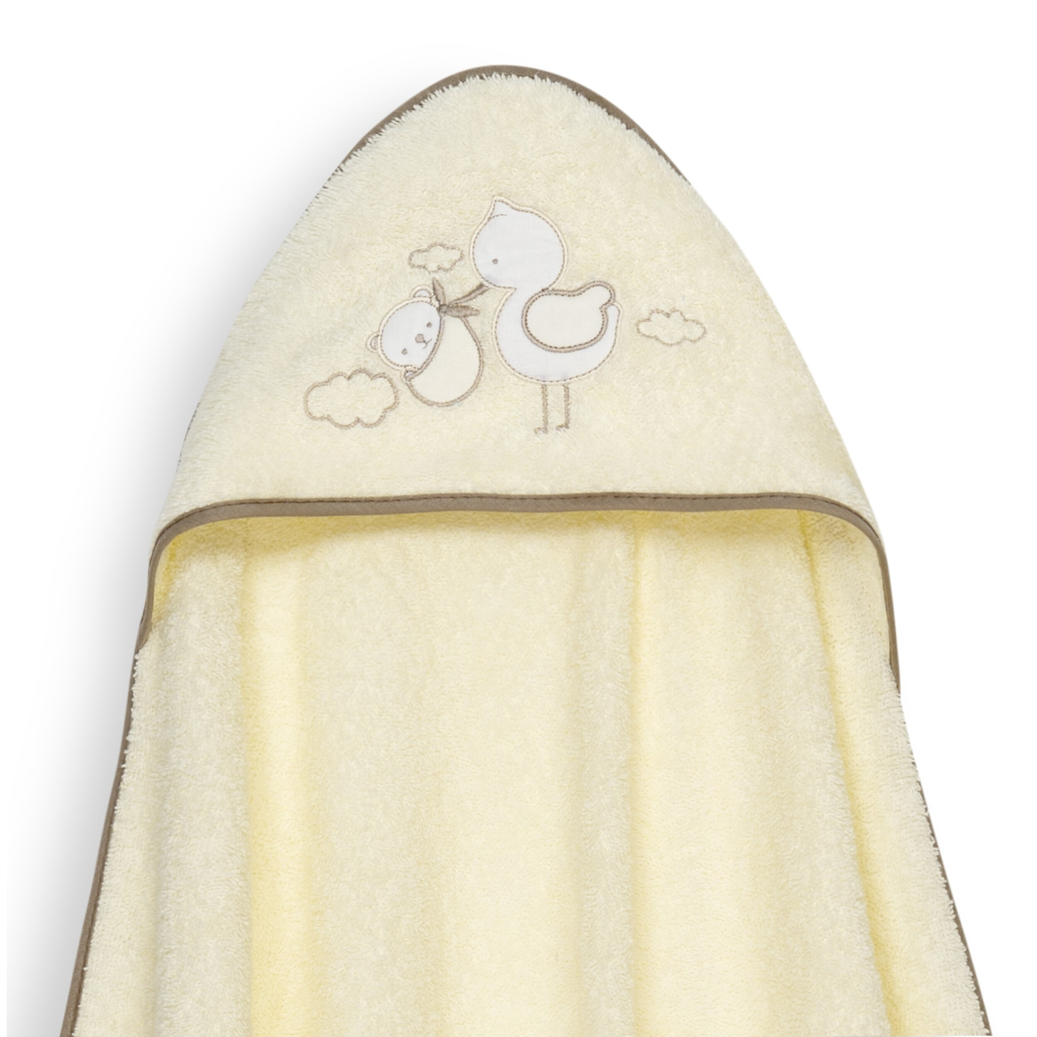 Capa Baño 1X1 Mod Cigueña Oso+Gorro Beig