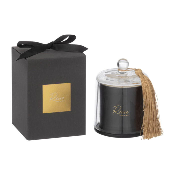 J-Line bougie parfumée Cloche Rêves Noir - Rainbow Reef - verre - small - 30H
