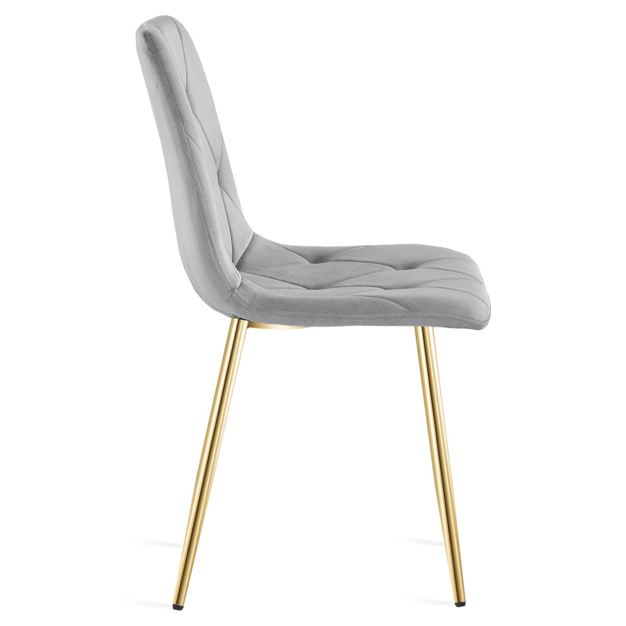 Sedia Libra in Velluto Grigio Chiaro con Gambe Oro