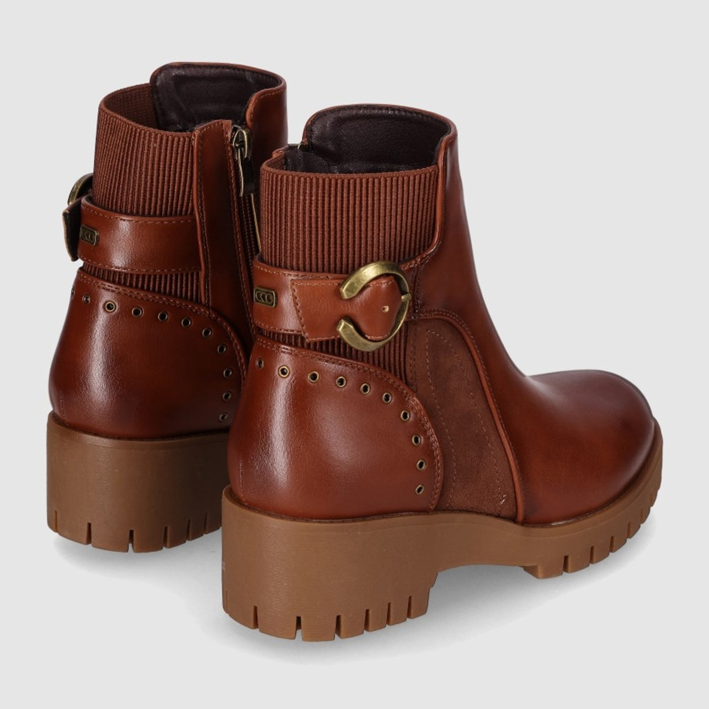 Botines de Piel Sintética - Cuero - Tacón: 3 cm