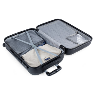 Trolley Mediano 60 Cms  Y Neceser Itaca Diamond Negro